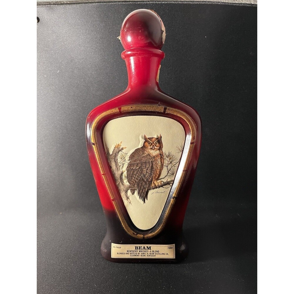 VINTAGE HORNED OWL by LOCKHART DECORATED BEAM BOTTLE